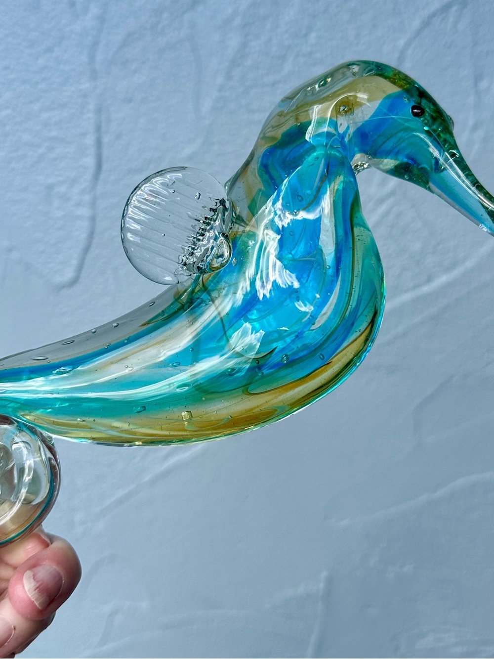Hand blown Art Glass Seahorse Figurine